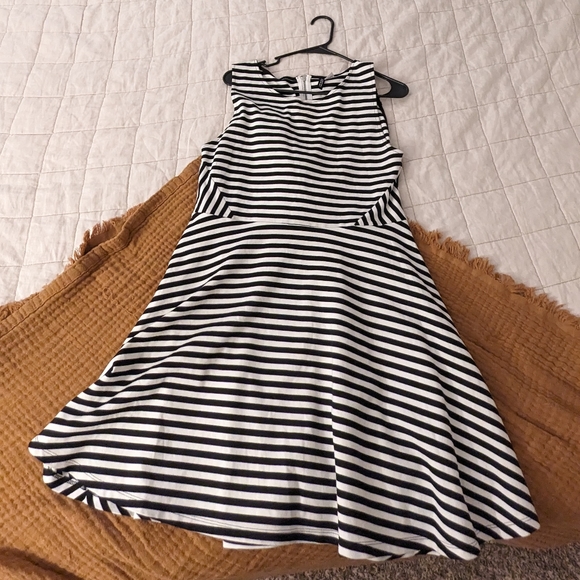 H&M Divided Black and White Stripe A line Dress in large - Picture 1 of 5